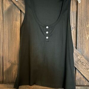 Elegant Black Buttoned Tank Top